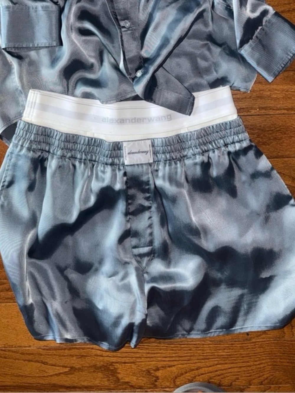 Alexander Wang shorts in Steel Blue Sheen